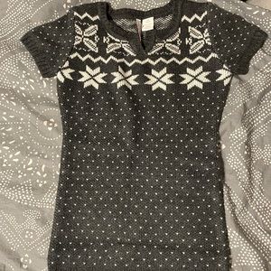 Youth Girls Sweater Tunic Winter Gray & White